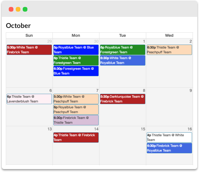 1 Tournament Schedule Maker & Registration App